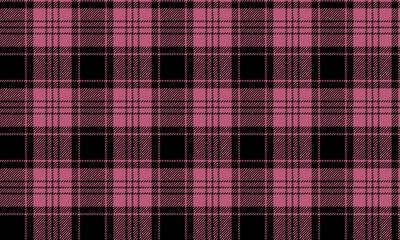 Seamless plaid fabric pattern, black, pink, luxurious and modern for fashion clothing, shirts, skirts, pants, aprons, tablecloths, enhance the brand image stylishly.