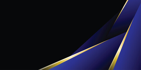 Luxury abstract background with golden lines on dark, modern black backdrop concept 3d style. Illustration from vector, modern template deluxe design