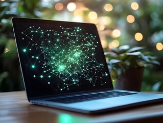 75. Icon of a graph growing from an open laptop