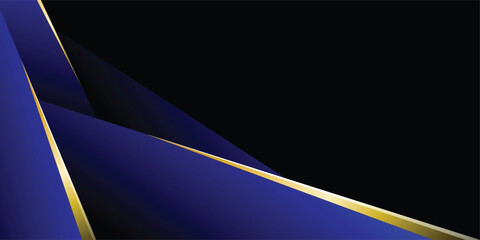 Luxury abstract background with golden lines on dark, modern black backdrop concept 3d style. Illustration from vector, modern template deluxe design