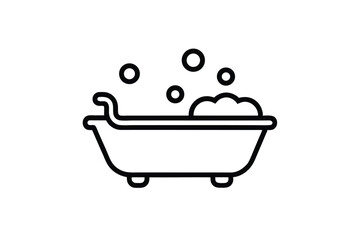 Clean bubble bath icon in simple line design soothing selfcare vector art illustration
