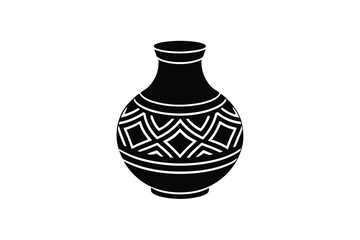Clay pottery motif from rural Bangladesh traditional craft vector art illustration