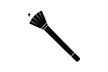 Clean makeup brush icon in simple style beauty essential vector art illustration