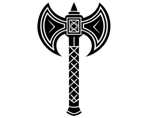 axe Viking silhouette vector illustration