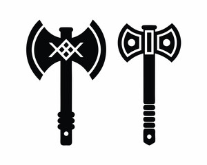 axe Viking silhouette vector illustration