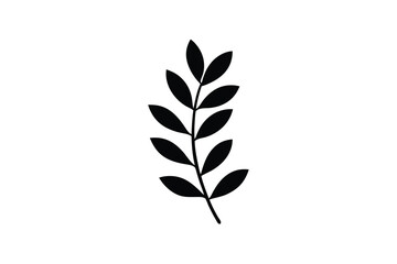 Minimal eucalyptus branch icon calming nature element vector art illustration