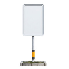 3D Render of a Blank White Signpost on a transparent background - Signage, Advertising Mockup