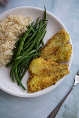 Filet de Sole Croustillant, Riz et F&egrave;ves Vertes