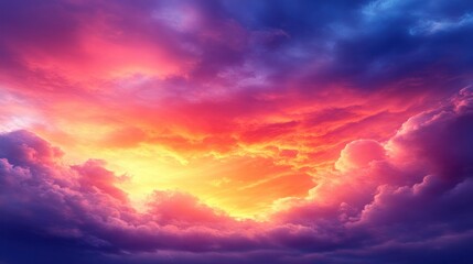 Obraz premium Colorful dramatic sky, sunset through clouds