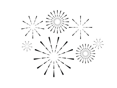 fireworks shapes, fireworks spark silhouettes