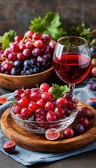 Grapes, wine, and figs