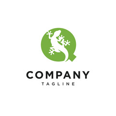 Letter Q Gecko Logo Icon Vector