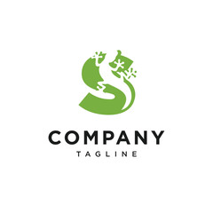 Letter S Gecko Logo Icon Vector