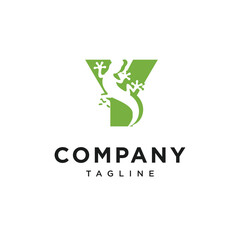 Letter Y Gecko Logo Icon Vector