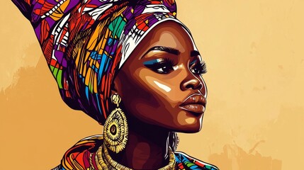 Vibrant Colors of African Tradition in Zulu Woman's Portrait.