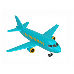 Obraz premium Commercial Jet isolated in 3d cartoon character on white background 