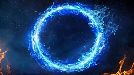 A captivating ring of blue fire showcases a mesmerizing flame effect.