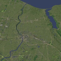 3D illustration of city and urban in Rochester USA