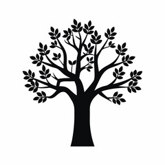 Obraz premium Sandalwood tree vector silhouette illustration isolated on white background