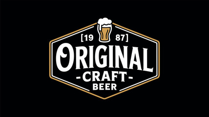 Original Craft Beer Hexagonal Logo Design