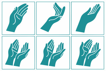 hands vector set