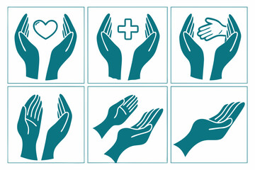 hands vector set