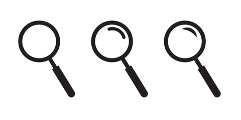 Set of a search magnifying glass icon. Search Icon vector illustration, magnifying glass sign and symbol. Vector Illustration.