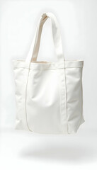White Tote Bag on White Background for Stylish Shopping