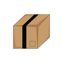 Cardboard Package Cartoon Icon Illustration
