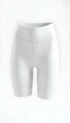 White Cycling Shorts Isolated on White Background Mockup
