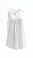 Elegant Sleeveless Blouse in White Simple Casual Fashion