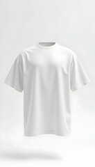 White T-shirt Mockup on White Background for Design Presentation