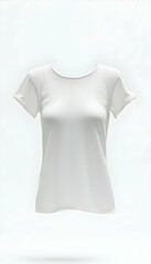 White T-shirt Mockup for Clothing Design Display on Clean Background