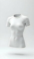 White T-shirt on Invisible Mannequin for Mockup Display