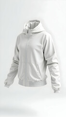 Hooded Jacket on White Background Fashion Apparel