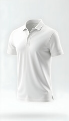 White Polo Shirt Mockup on Clean Background for Design Presentation