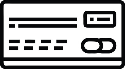 Illustration of a credit card with chip and magnetic stripe on a white background view front