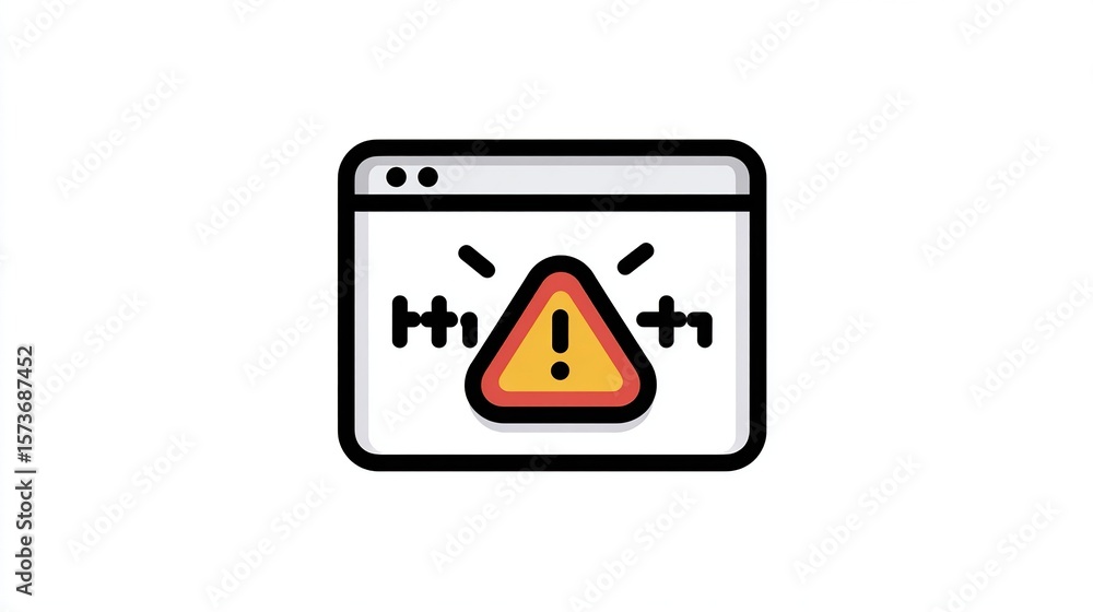 Aufkleber a web browser window displays an error sign