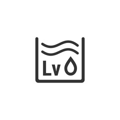 water level icon or water level label vector isolated. Best water level icon for apps, websites, or about washing machine product design.