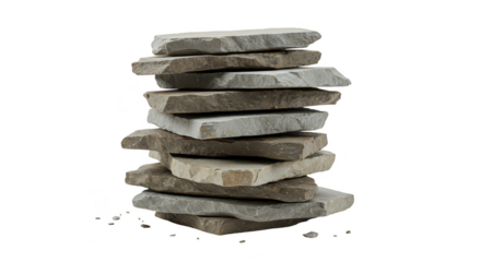 Isolated Stacked Gray Stone Tiles Background Texture Material