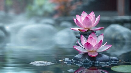 pink water lily in pond