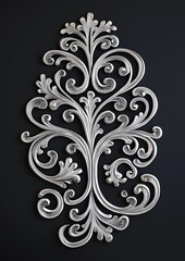 113. Elegant filigree repeating motif in silver