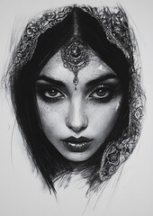 114. Smudged charcoal pattern on rough paper