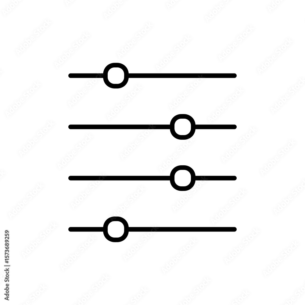 Poster slider control icon isolated sign, vector flat black simple illustration for web and app..eps