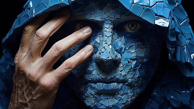 grim reeper in Delfts Blauw realistis, highly detailed,ai generative