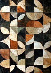 120. Geometric leaf arrangement forming a tile pattern