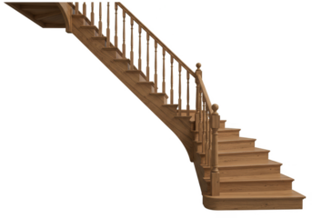 Isolated Staircase Brown Wooden Classic Interior Architecture Design Png