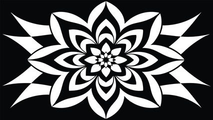 black and white flower