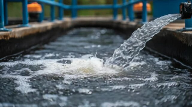 Water treatment plant, showcasing water purification process for clean and safe drinking water in