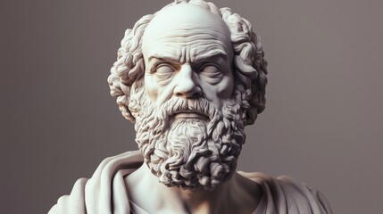 Obraz premium Explore the intricate details and lifelike qualities of this hyperrealistic Socratic sculpture.